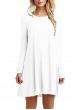 Rounded Neck Long Sleeve Baby Doll Dress 